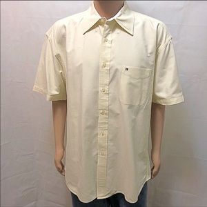 Tommy Hilfiger Short Sleeve Dress Shirt Yellow